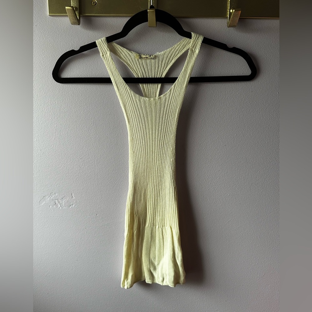 NWOT Free People Intimately White Ribbed Racerback Tank Top Size XS